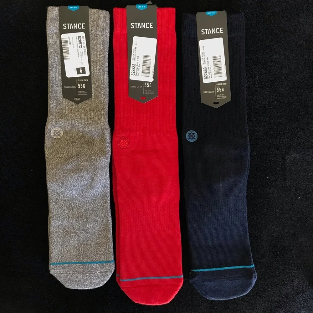 STANCE Classic Sock Heather, Red and Navy Large